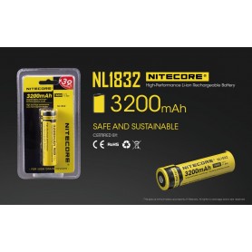 Nitecore - NL1832 - Batteria ricaricabile protetta Li-Ion 18650 3.7V 3200mAh